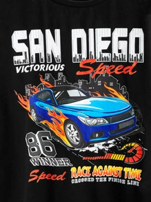 SHEIN Bộ hai mảnh Trai Túi Lá thư Ô tô/xe hơi Giải trí - Nhiều màu - Xem 4