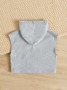 SHEIN Tank Tops & Camis Bé Gái Lá thư Giải trí - Màu Xám nhạt - Xem 2
