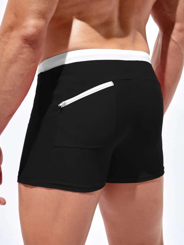 Men Contrast Trim Swim Trunks SHEIN USA