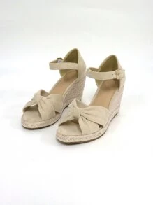 Giày bệt dày và Dép nêm Nữ - Màu be - Xem 7