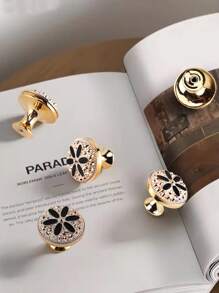 1 pieza Perilla de cajón de PMMA, diseño creativo con diamantes de imitación como manija de cajón para el hogar - Multicolor - Ver 1