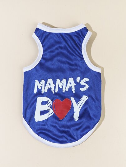 PETSIN 1pc Letter Graphic Pet Tank – Lightweight And Stylish For Spring, Summer, Autumn, And Winter; Perfect For Daily Walks, Indoor Lounging, Outdoor Play, Travel, Parties, And Fun Photo Shoots