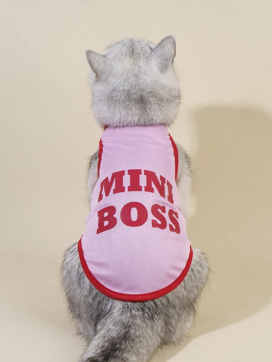 PETSIN 1pc Letter Graphic Pet Tank - Multicolor - View 1