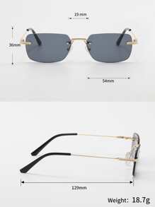 Hombres Gafas de sol sin montura sin montura lentes cuadrados