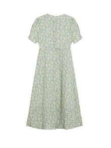 Đầm Thắt lưng Trọn gói Họa tiết hoa Boho - Màu xanh Bạc hà - Xem 2