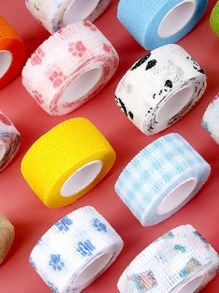 1 rollo Vendaje de dedo con pata de gato - Rosa - Ver 2