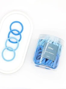 50入組素色髮圈 - 藍色 - 查看 3