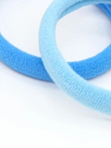 50入組素色髮圈 - 藍色 - 查看 6