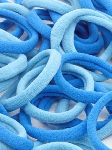 50入組素色髮圈 - 藍色 - 查看 7