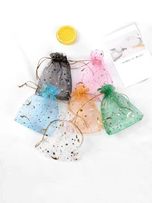 10 Piezas Bolsa De Cordón Con Patrón De Estrella Al Azar - Multicolor - Ver 1