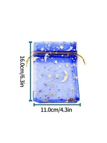 10 Piezas Bolsa De Cordón Con Patrón De Estrella Al Azar - Multicolor - Ver 7