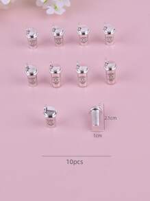 10 cái / bộ Mặt dây chuyền tự làm đồ uống bằng kim loại - Ancient Silver - Xem 3