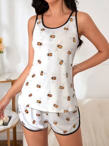 Bộ đồ ngủ Nữ Tương phản ràng buộc Thú vật Dễ thương - trắng - Xem 4