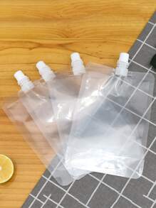 5 piezas Bolsa de agua transparente, Botella de agua portátil transparente de 300ml para exteriores para deporte - transparente - Ver 2