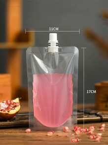 5 piezas Bolsa de agua transparente, Botella de agua portátil transparente de 300ml para exteriores para deporte - transparente - Ver 3