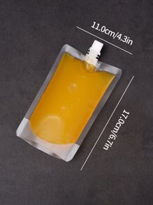 5 piezas Bolsa de agua transparente, Botella de agua portátil transparente de 300ml para exteriores para deporte - transparente - Ver 5