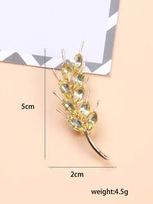 Rhinestone Decor Brooch - Yellow Gold - View 3