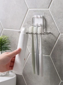 Wall Mounted Toothbrush Rack - Silver - View 1