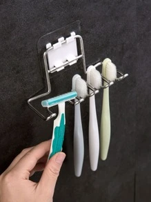 Wall Mounted Toothbrush Rack - Silver - View 2