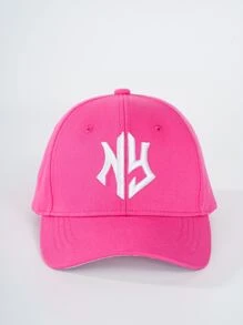 Mũ bóng chày thêu chữ cái - Màu Hồng Tươi - Xem 1