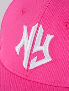 Mũ bóng chày thêu chữ cái - Màu Hồng Tươi - Xem 4