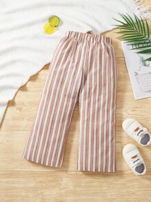 SHEIN Quần con gái lớn Thắt nút Túi Sọc Giải trí - Nhiều màu - Xem 2