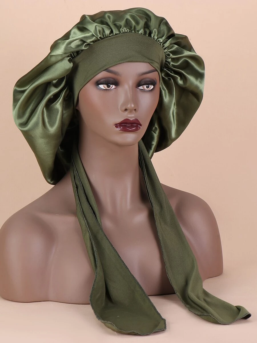 1 Mũ Trùm Tóc Thời Trang Cho Nữ Cho Phòng Ngủ - xanh quân đội - Xem 1