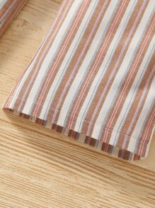 SHEIN Quần con gái lớn Thắt nút Túi Sọc Giải trí - Nhiều màu - Xem 5