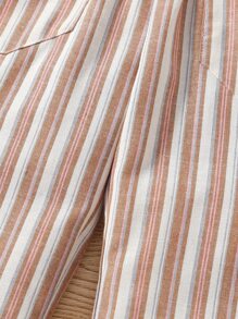 SHEIN Quần con gái lớn Thắt nút Túi Sọc Giải trí - Nhiều màu - Xem 6