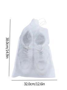 10入組鞋抽繩旅行收納袋白色PE防塵袋適用於居家旅行 - 白色 - 查看 4