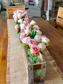 12 Cái/bó Hoa Hồng Nhân Tạo Polyester Bó Hoa, Bó Hoa Nhân Tạo Lãng Mạn Cho Bữa Tiệc - Nhiều màu - Xem 6