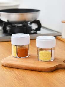 1入組四合一PP調味盒素色多功能調料罐 - 白色 - 查看 3