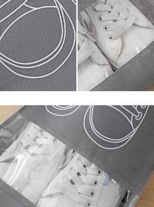 1入組透明抽繩鞋簡約防塵鞋子收納適用於旅行 - 灰色 - 查看 7