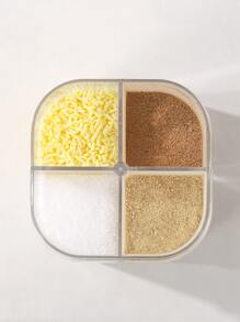 1入組四合一PP調味盒素色多功能調料罐 - 白色 - 查看 5