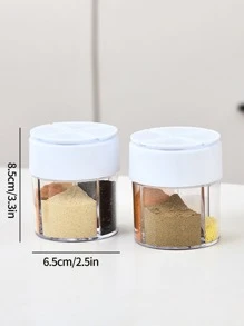 1入組四合一PP調味盒素色多功能調料罐 - 白色 - 查看 6