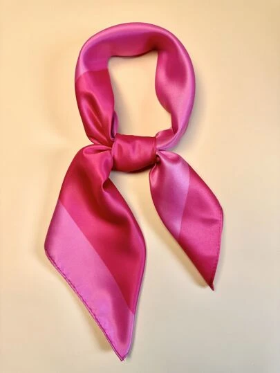 1 pieza Pañuelo cuadrado para mujer de dos tonos, pañuelo de moda para la cabeza, cinta para el cabello, ideal para vestir tu look