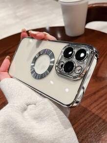 Ốp lưng điện thoại trong suốt mạ tương thích với iPhone 15/15Pro/15Plus/15Promax chống nước chống sốc chống rơi chống trầy xước - Bạc - Xem 3