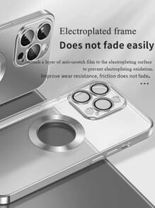 Ốp lưng điện thoại trong suốt mạ tương thích với iPhone 15/15Pro/15Plus/15Promax chống nước chống sốc chống rơi chống trầy xước - Bạc - Xem 4