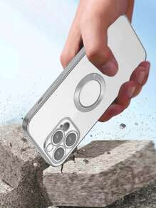 Ốp lưng điện thoại trong suốt mạ tương thích với iPhone 15/15Pro/15Plus/15Promax chống nước chống sốc chống rơi chống trầy xước - Bạc - Xem 6