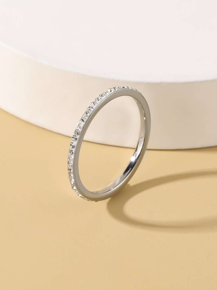 Nhẫn trang trí đá rhinestone - Bạc - Xem 1