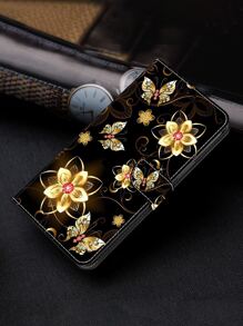 GLANDOTU Wallet Case With Folding Flap, Card Slots And Shock-Absorbing PU Leather Compatible With Samsung Galaxy  Mobile Phones And Other Models Gold Butterfly Compatible With IPhone15/15Plus/15Pro/15Promax - Multicolor - View 1