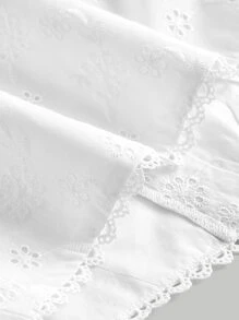 SHEIN MOD Top tank con bordado con ojal bajo hanky - Blanco - Ver 3