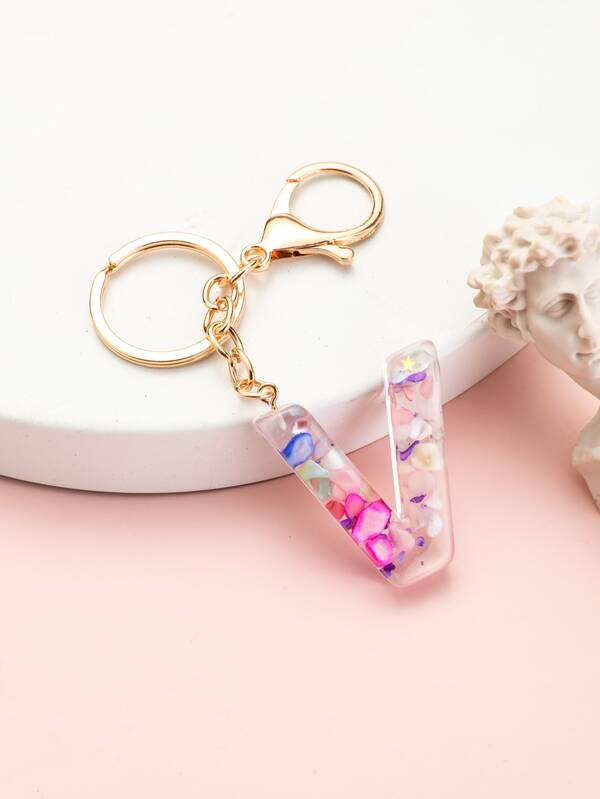 Letter Charm Keychain