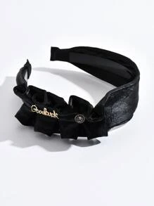 Letter Decor Headband - Black - View 2