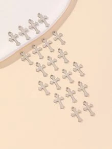 20pcs/set Stainless Steel Cross DIY Pendant - Silver - View 1