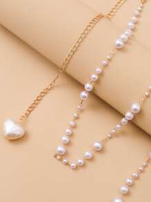 Faux Pearl Beaded Waist Chain - White - View 3
