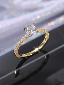 CVNANA Nhẫn Trang Trí Đá Cubic Zirconia - Vàng - Xem 2