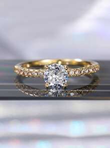 CVNANA Nhẫn Trang Trí Đá Cubic Zirconia - Vàng - Xem 3