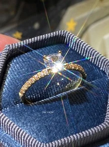 CVNANA Nhẫn Trang Trí Đá Cubic Zirconia - Vàng - Xem 4