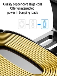 1入組汽車無線充電器通風口手機支架(不含數據線) - 黑色 - 查看 7